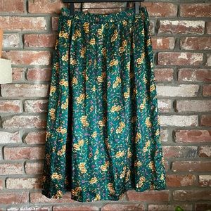 Russ Midi Skirt Floral Satin Vintage